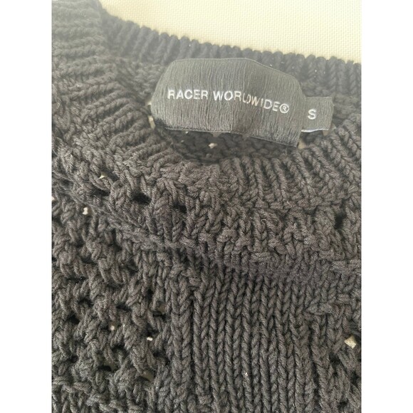 Racer Worldwide Safety Pin Cross Sweater Size S Black - Picture 6 of 7